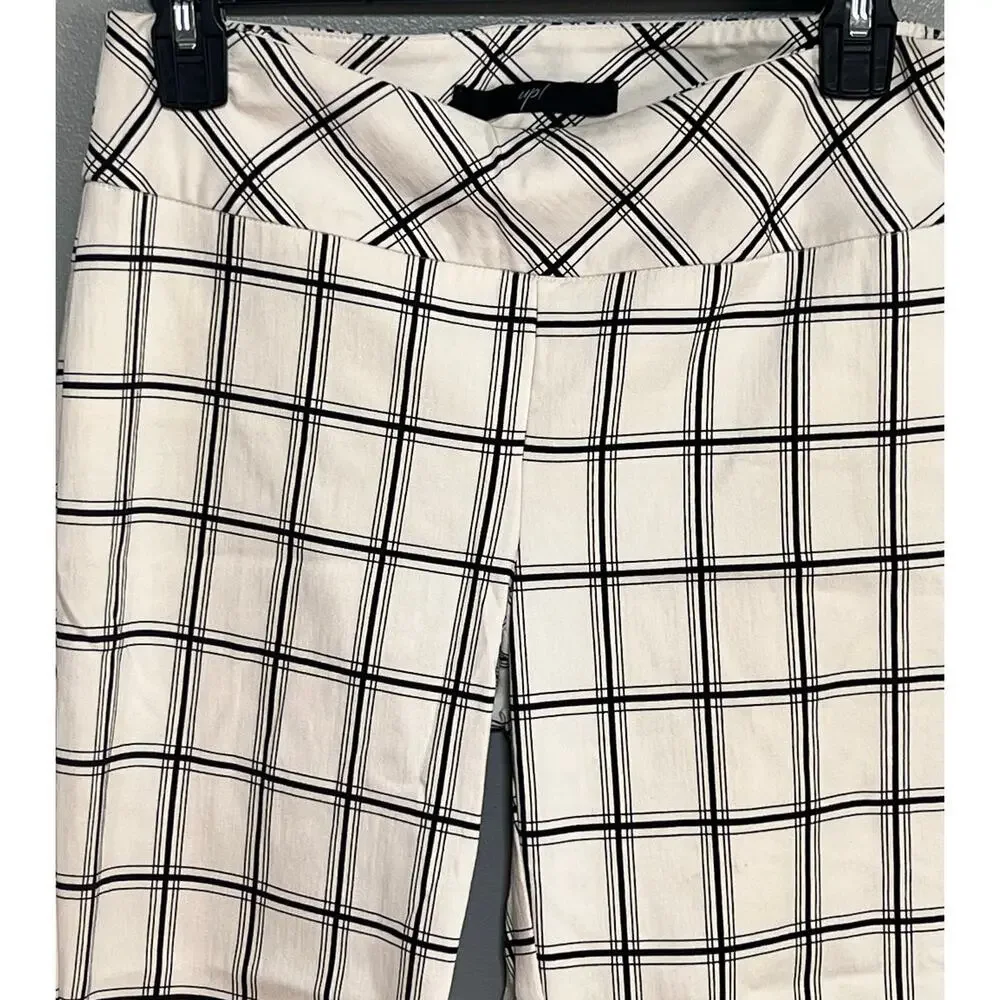 Up Pants Ankle Length White with Black thin Lines Size‎ 4  Pull On - Picture 3 of 6